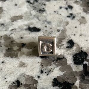 Authentic Pandora Sterling Silver Initial  C Charm
